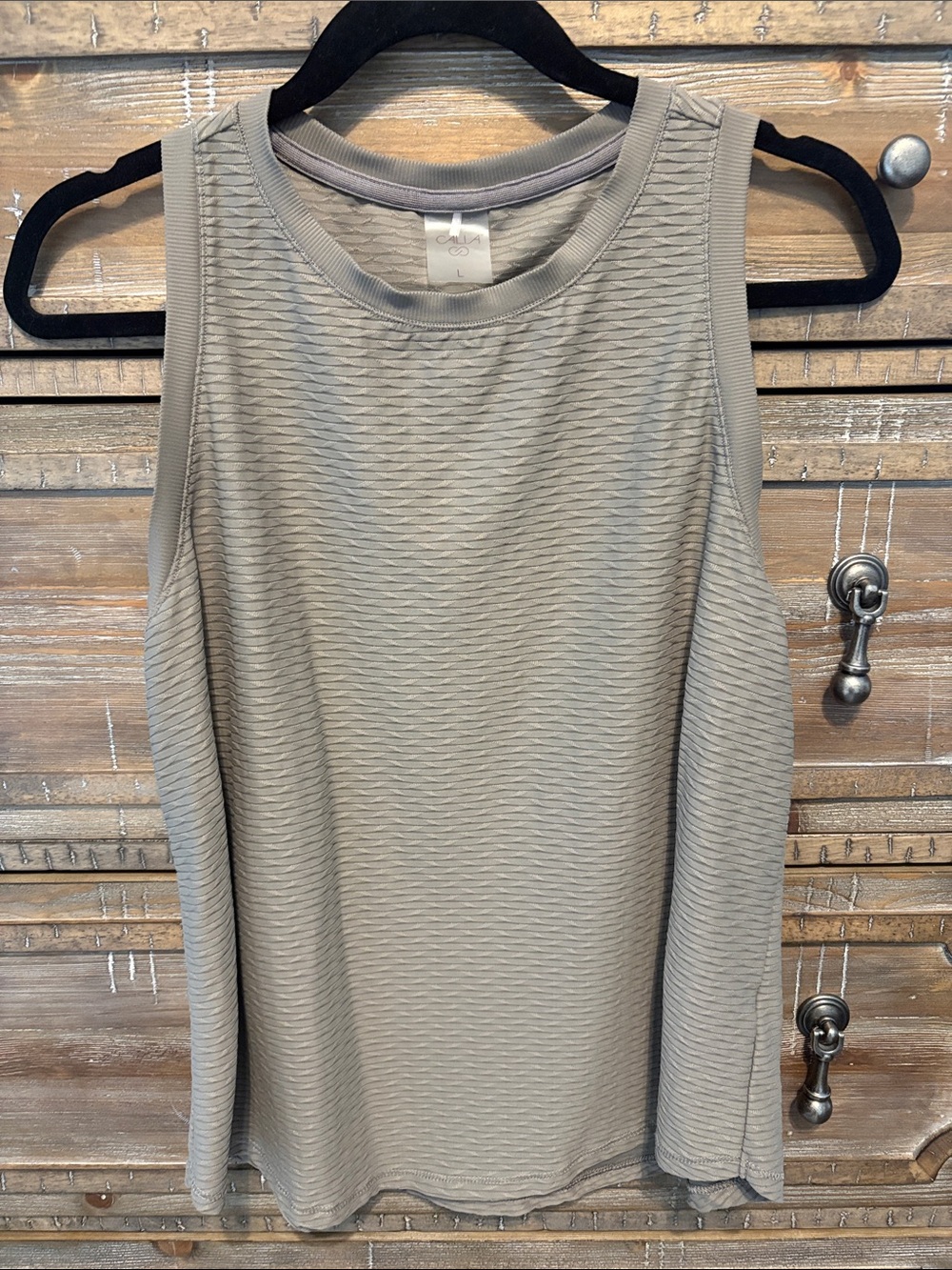 CALIA by Carrie Underwood Light Gray Textured Sleeveless Tank